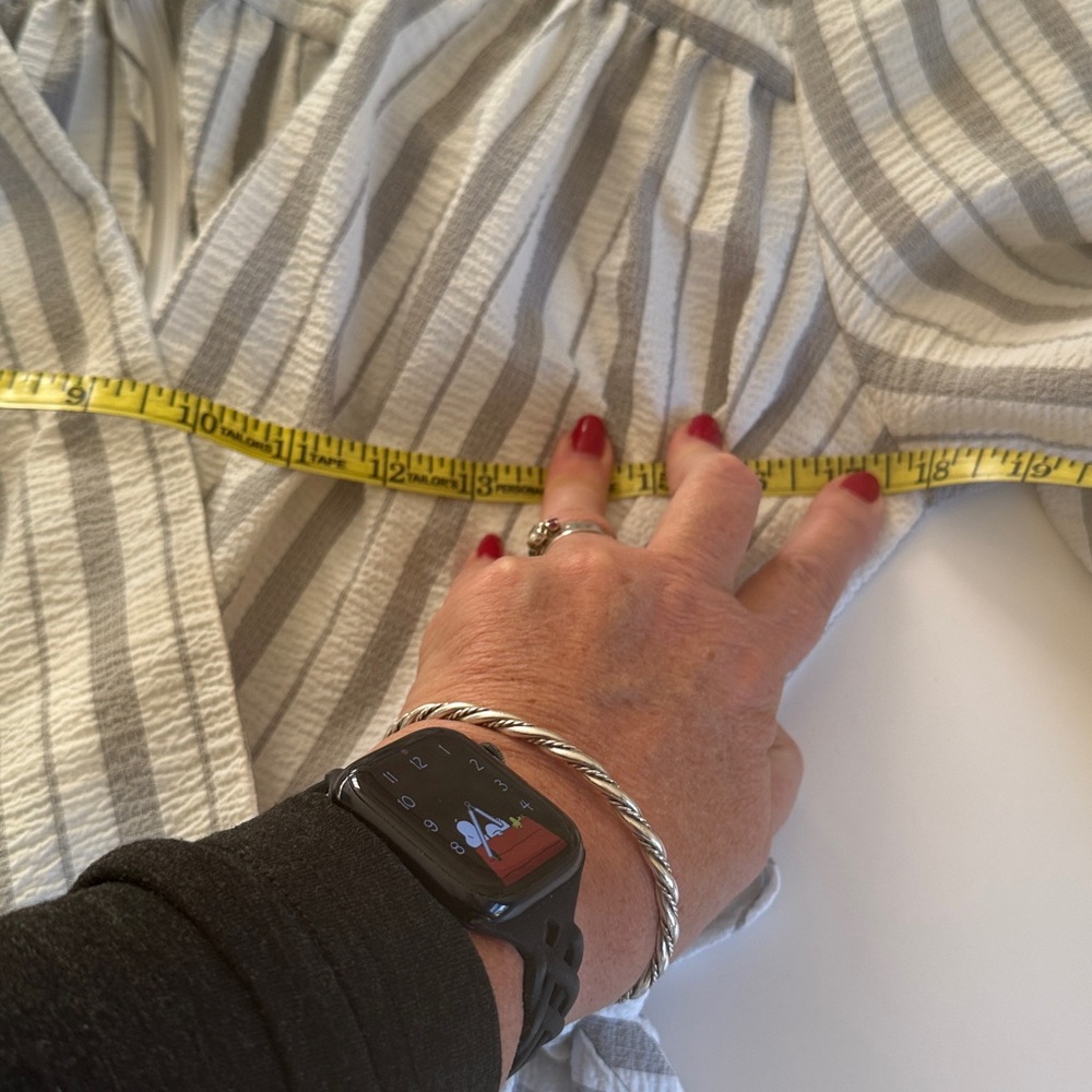 Calvin Klein a Line Faux Wrap White and Gray Dress - Picture 6 of 7